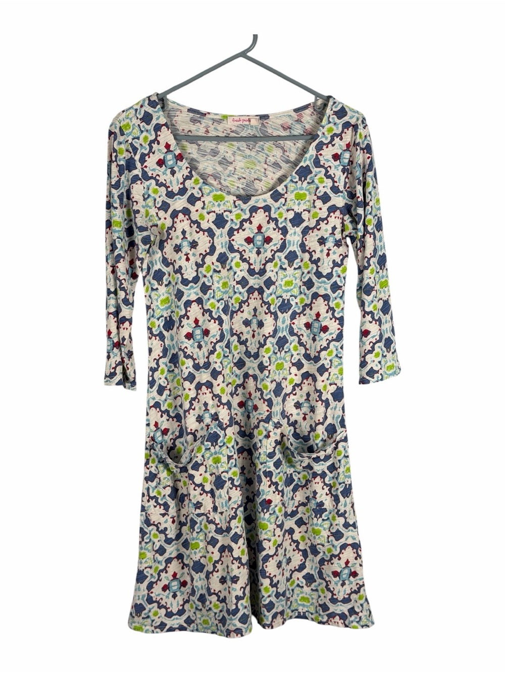 fresh produce Pink Script Label Floral Top - Blue, Green & Pink